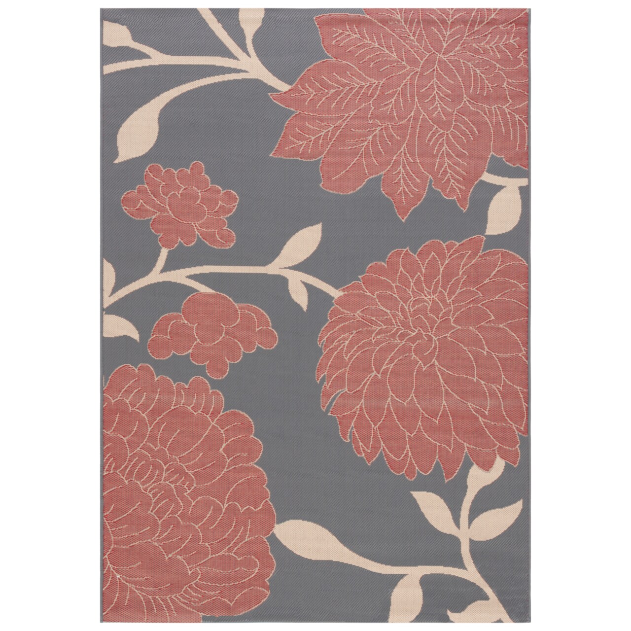 Safavieh Outdoor Cy7321-246A11 Courtyard Anthracite / Red Rug Area Rug Carpet
